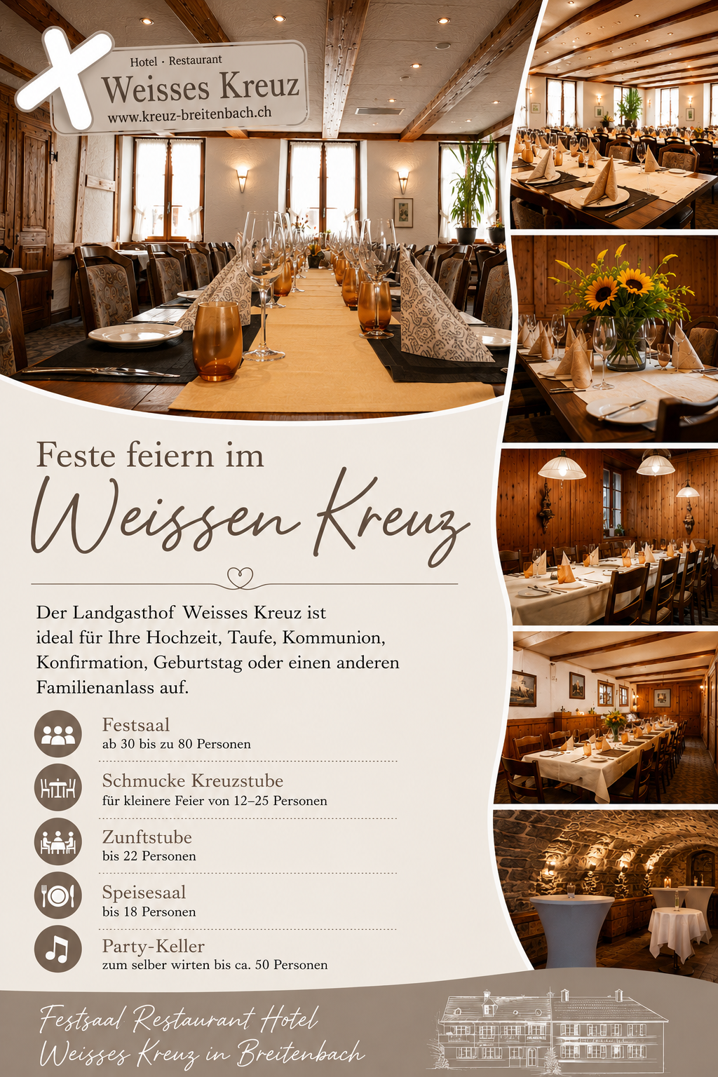 Feste feiern im Weissen Kreuz Breitenbach